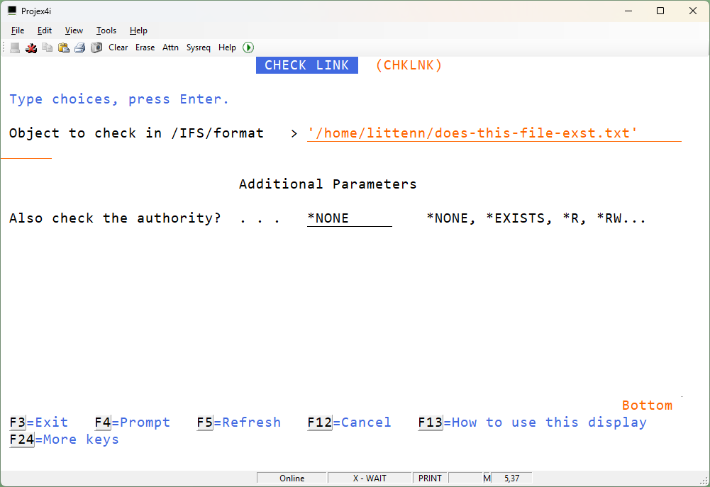 CHKLNK - check lnk to check IFS exists