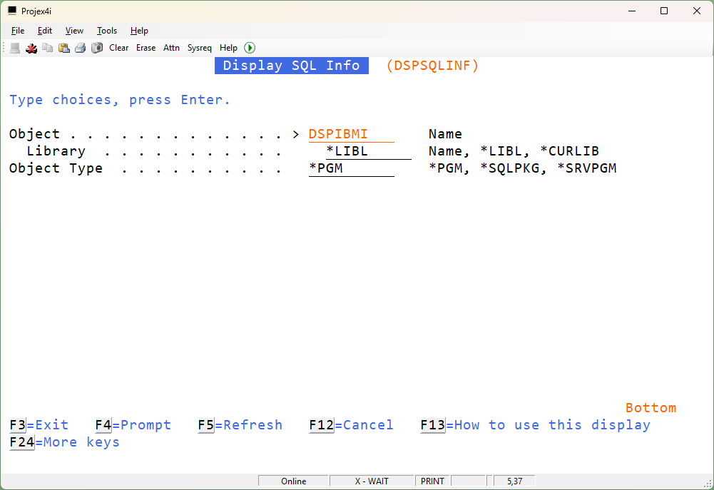 DSPSQLINF - DISPLAY IBM I SQL INFORMATION FOR A PROGRAM