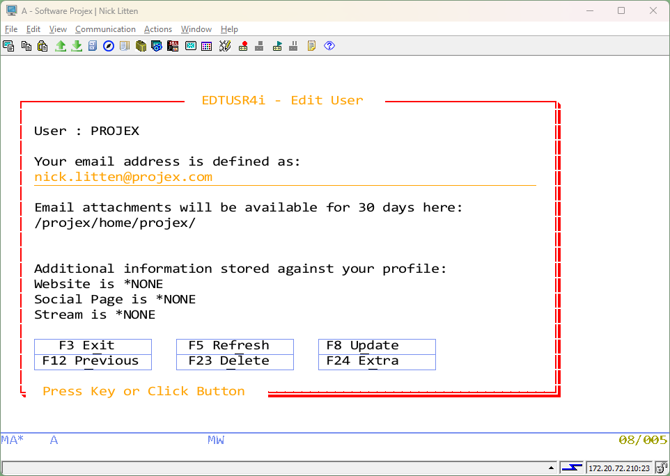 EDTUSR4i - Edit User for IBM i