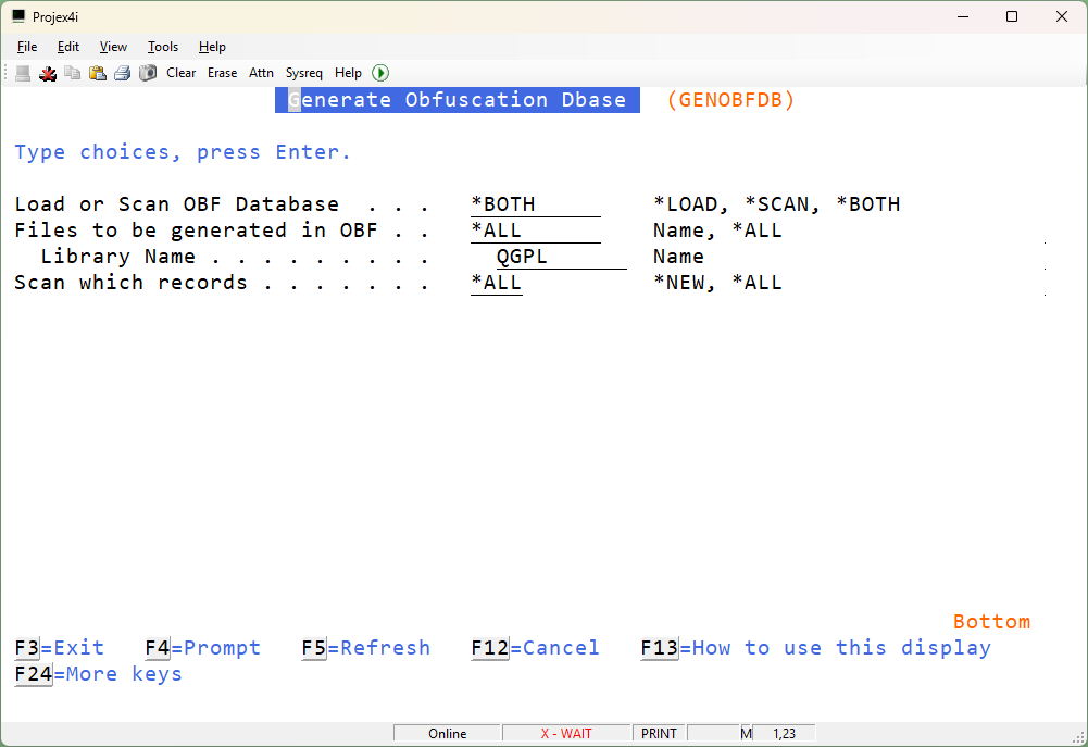 GENOBFDB BOTH Load and Scan obfuscation database