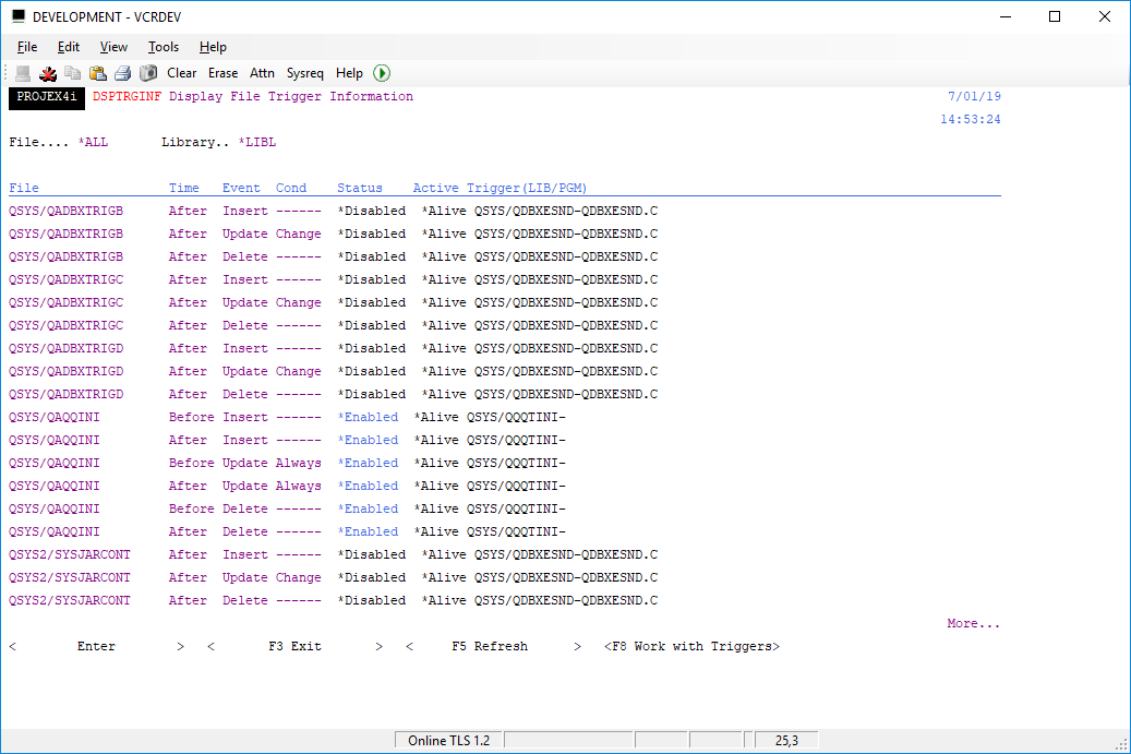 DSPTRGINF (Display Trigger Information)