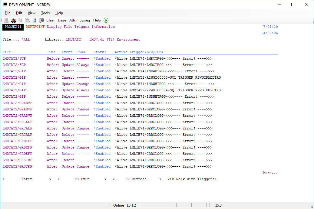 DSPTRGINF (Display Trigger Information)